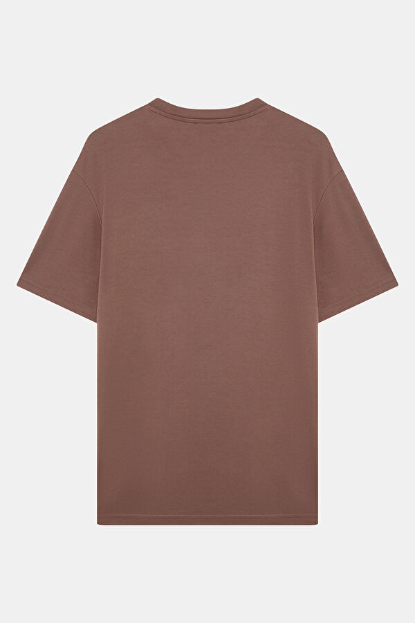 Rose Pink Crew Neck Print Men's T-Shirt 2