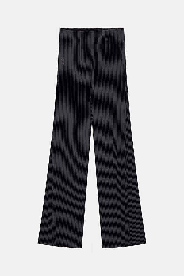 All-Day Ribbed Siyah Bol Paça Spor Kadın Pantolon