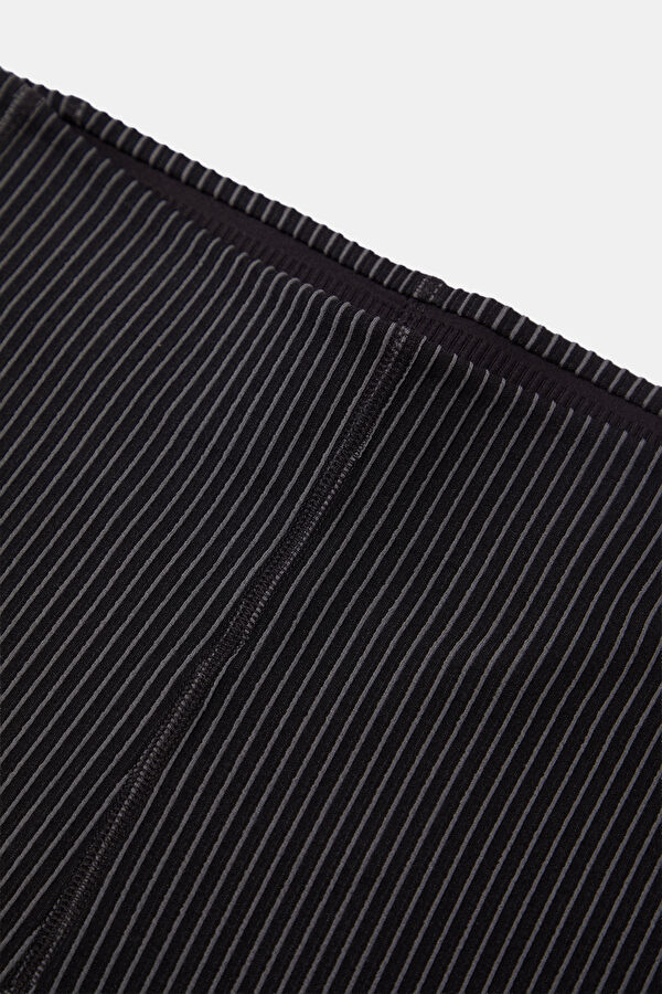 All-Day Ribbed Siyah Bol Paça Spor Kadın Pantolon 3