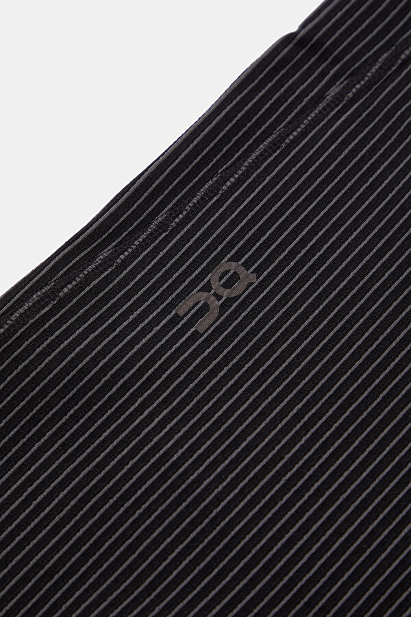 All-Day Ribbed Siyah Bol Paça Spor Kadın Pantolon 4