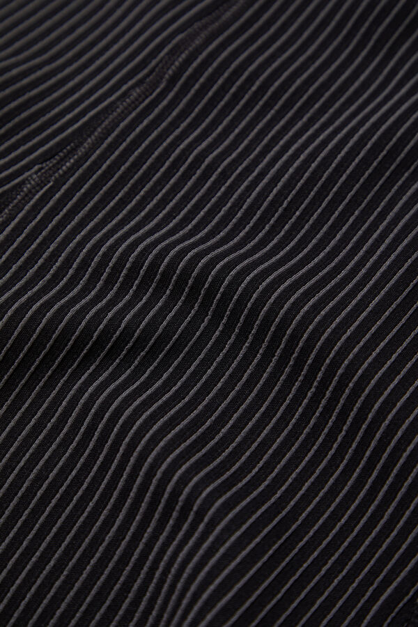 All-Day Ribbed Siyah Bol Paça Spor Kadın Pantolon 5