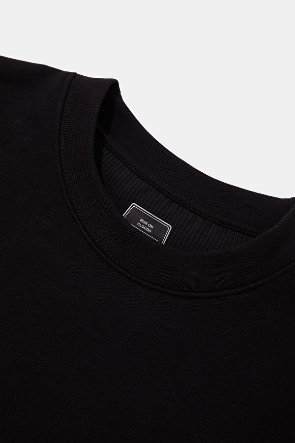 Club Crew Graphic Siyah O Yaka Kadın Sweatshirt 3
