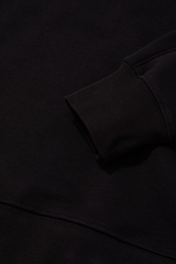 Club Crew Graphic Siyah O Yaka Kadın Sweatshirt 5