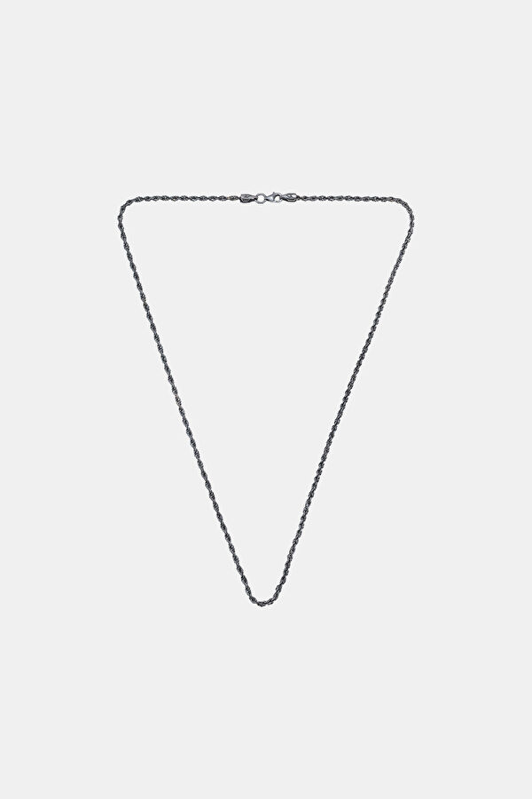 Oxidized Twisted Chain Silver Necklace 2