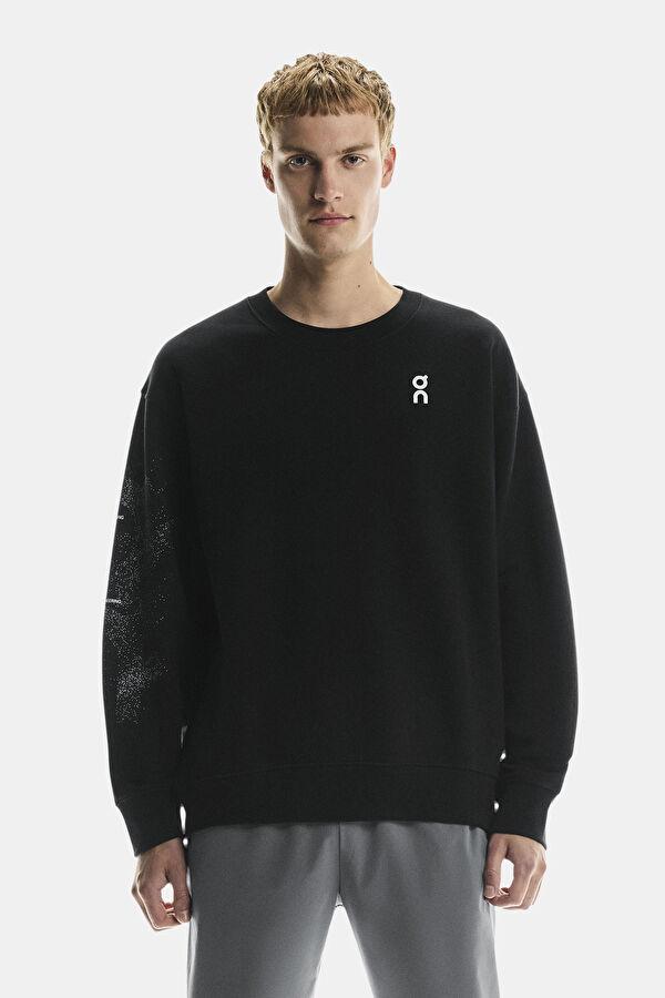 Club Crew Graphic Siyah Erkek Sweatshirt 2