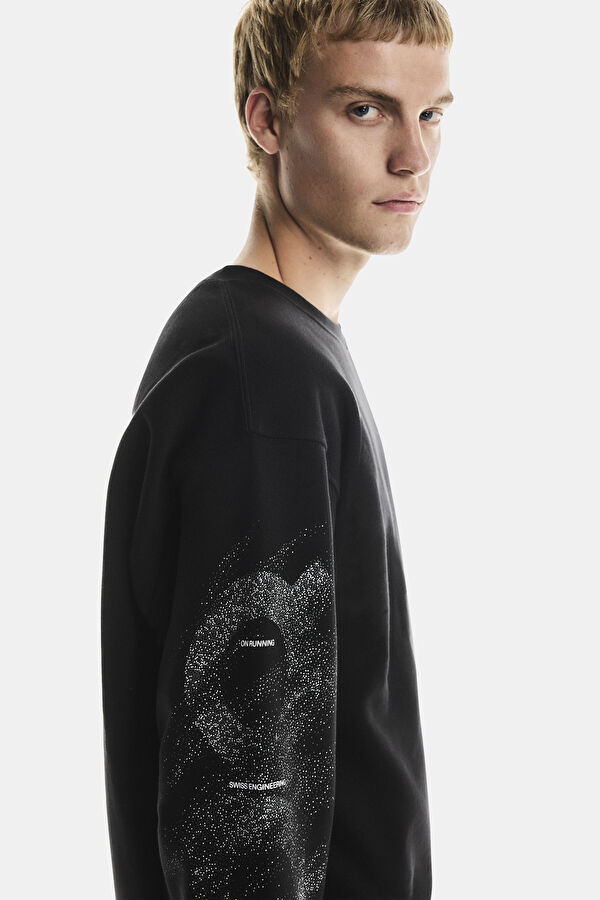 Club Crew Graphic Siyah Erkek Sweatshirt 4