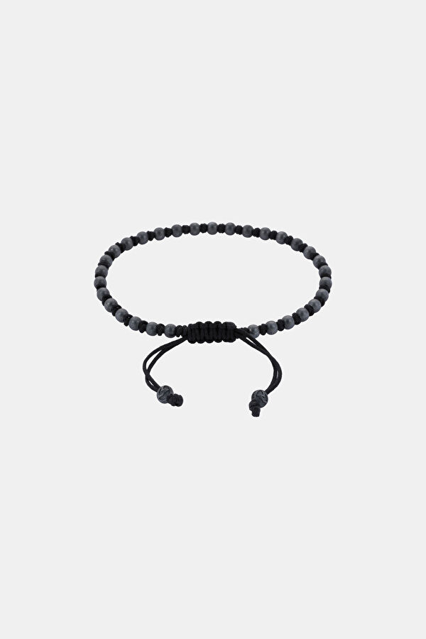 Oksit Macrame Toplar Gümüş Rengi Bileklik 2