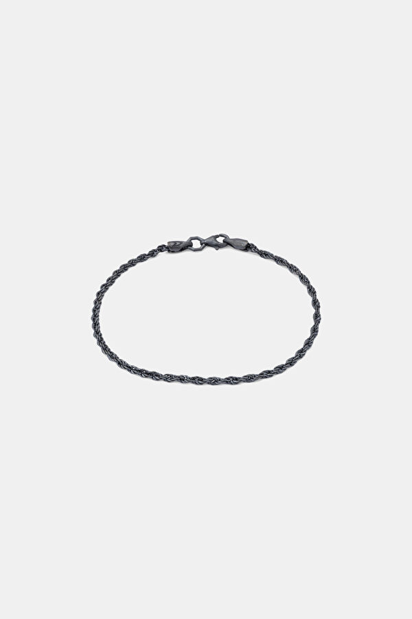 Oxidized Twisted Chain Silver Bracelet