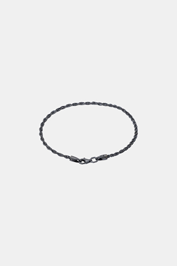 Oxidized Twisted Chain Silver Bracelet 2
