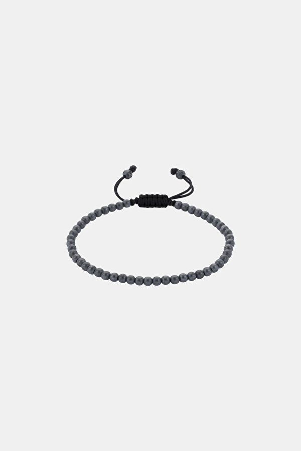 Oxidized Flat Balls Silver Bracelet