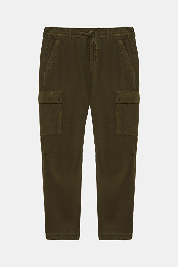 Relax Fit Khaki Straight Cotton Elastane Men's Trousers