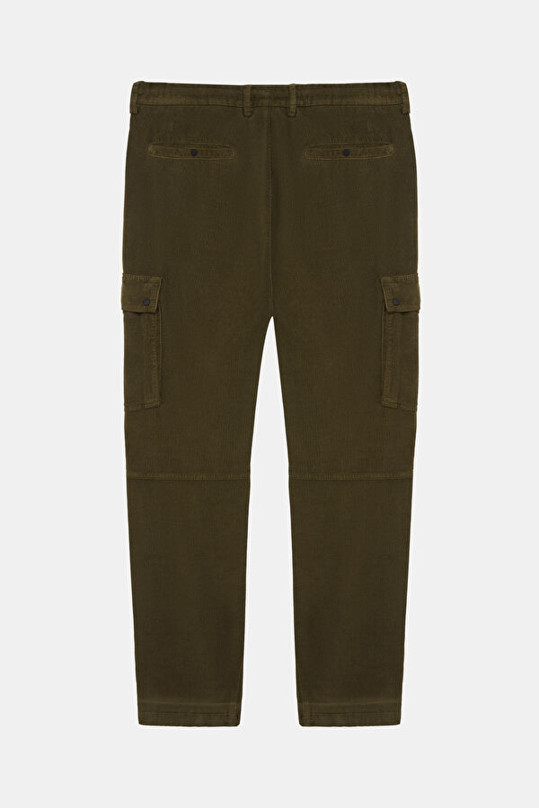 Relax Fit Khaki Straight Cotton Elastane Men's Trousers 2