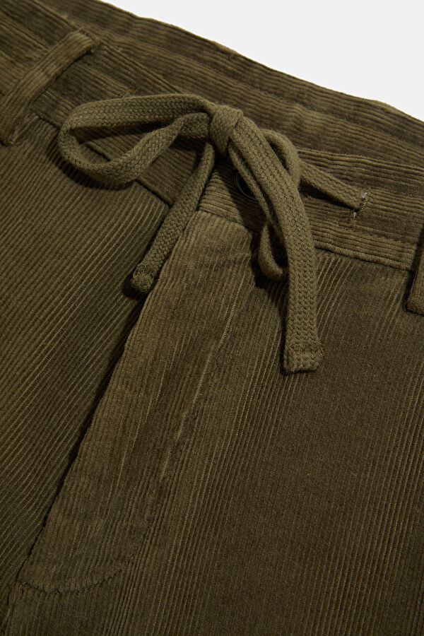 Relax Fit Khaki Straight Cotton Elastane Men's Trousers 3