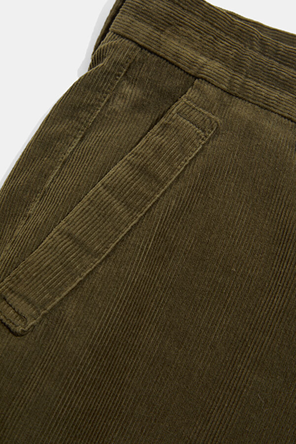 Relax Fit Khaki Straight Cotton Elastane Men's Trousers 4
