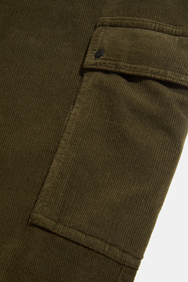 Relax Fit Khaki Straight Cotton Elastane Men's Trousers 5
