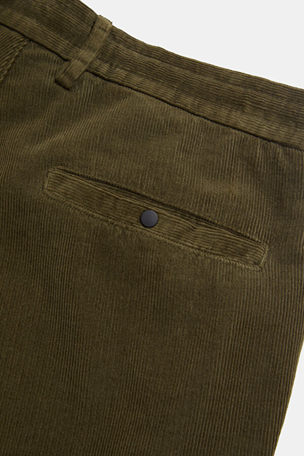 Relax Fit Khaki Straight Cotton Elastane Men's Trousers 6