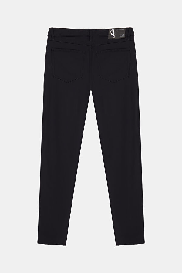 Relax Fit Black Straight Leg Men's Trousers 2