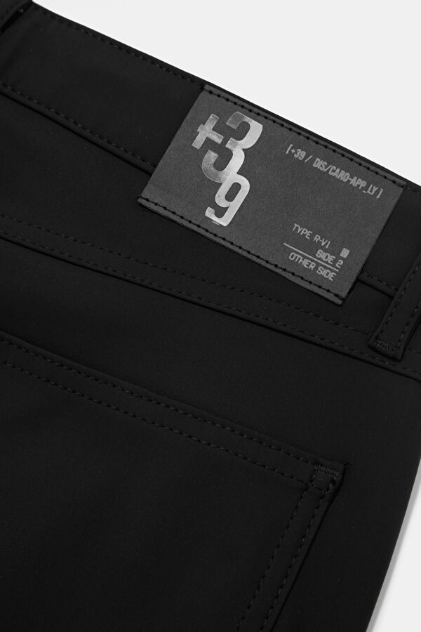 Relax Fit Black Straight Leg Men's Trousers 4
