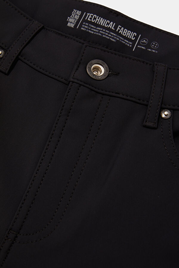 Relax Fit Black Straight Leg Men's Trousers 5