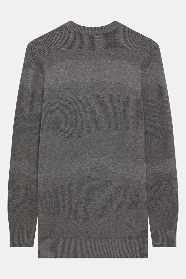 Grey Viscose Knit Men's Sweater 2