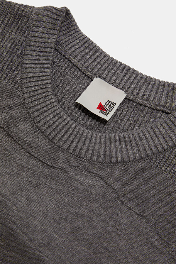 Grey Viscose Knit Men's Sweater 3
