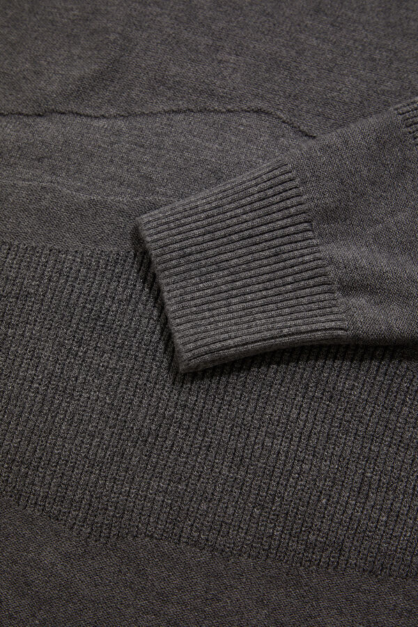 Grey Viscose Knit Men's Sweater 4