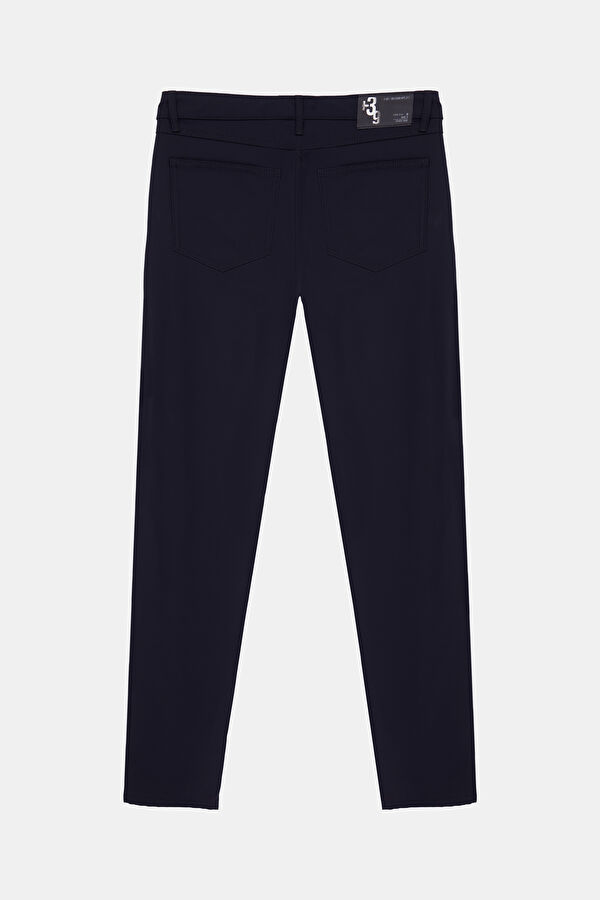 Relax Fit Navy Blue Straight Leg Men's Trousers 2