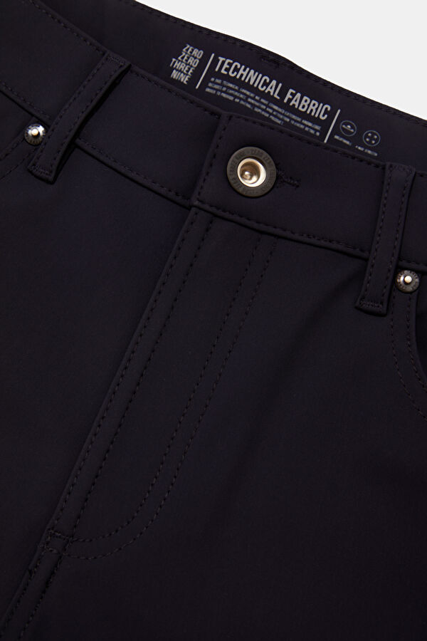 Relax Fit Navy Blue Straight Leg Men's Trousers 3