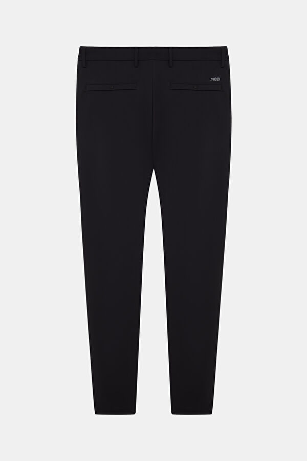 Relax Fit Black Straight Leg Men's Trousers 2