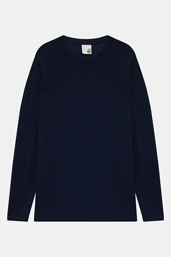 Navy Blue Viscose Knit Men's Sweater