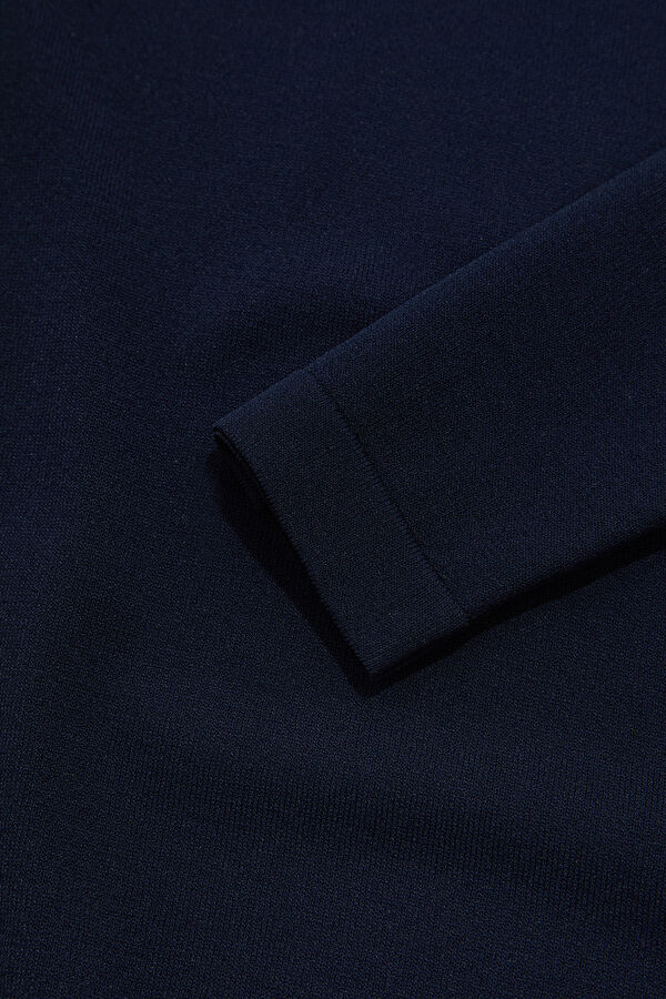 Navy Blue Viscose Knit Men's Sweater 4