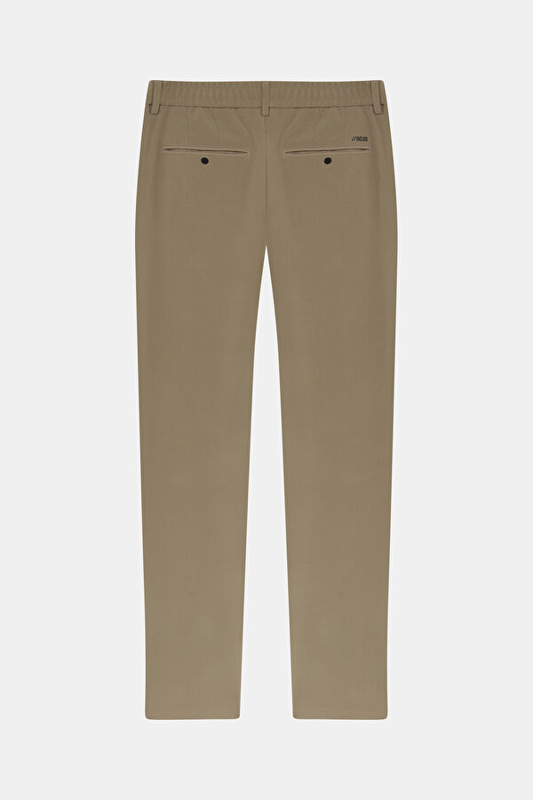 Beige Straight Leg Men's Trousers 2