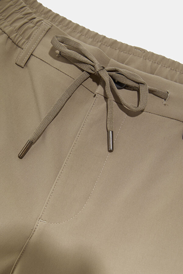 Beige Straight Leg Men's Trousers 3