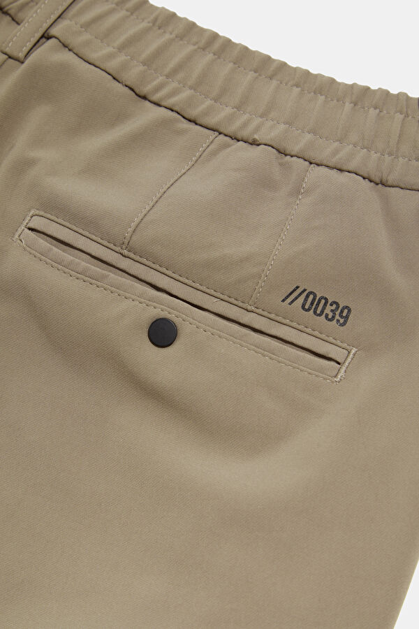 Beige Straight Leg Men's Trousers 4