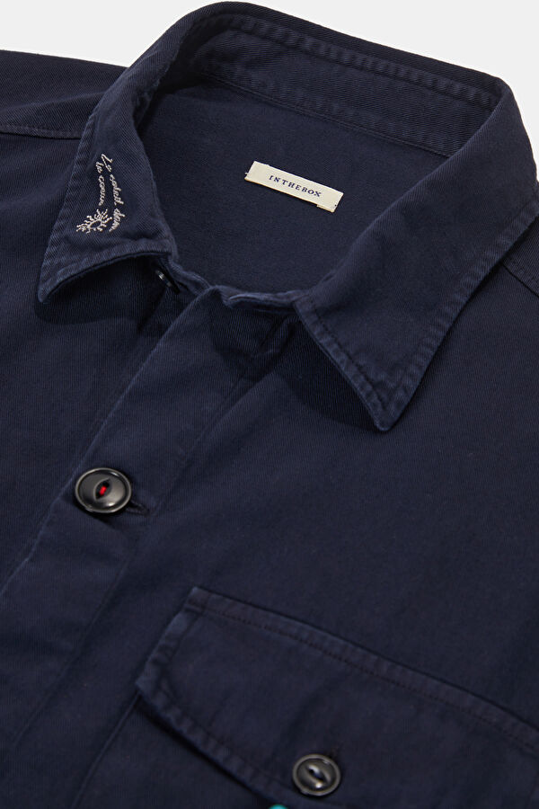 Navy Buttoned Men's Jacket 3