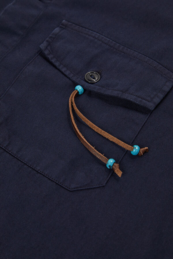 Navy Buttoned Men's Jacket 4