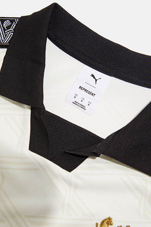 X Represent Relax Fit White V-Neck Printed T-Shirt 5