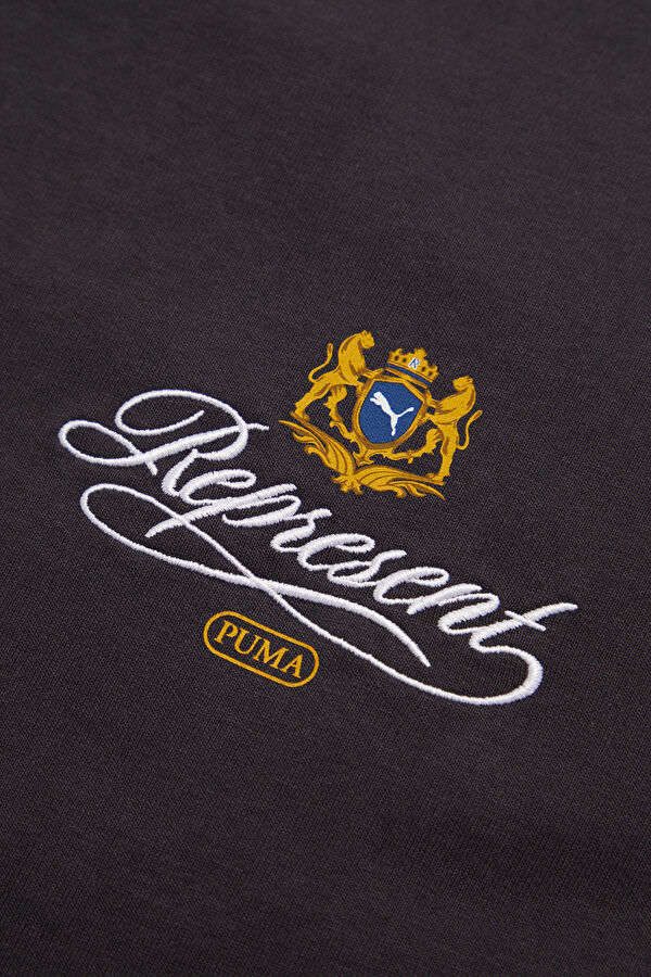 X Represent Relax Kalıp Antrasit Bisiklet Yaka Baskılı Erkek T-Shirt 7