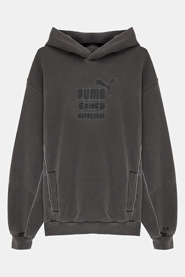 X Represent Antrasit Relax Kalıp Kapuşonlu Erkek Sweatshirt