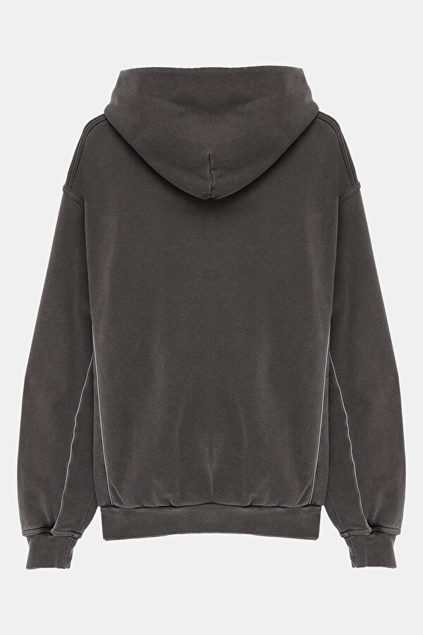 X Represent Antrasit Relax Kalıp Kapuşonlu Erkek Sweatshirt 2