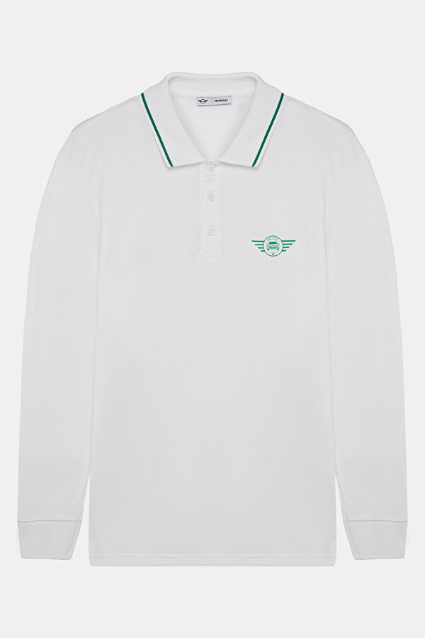 VA x MINI Ecru Printed Polo Neck T-Shirt