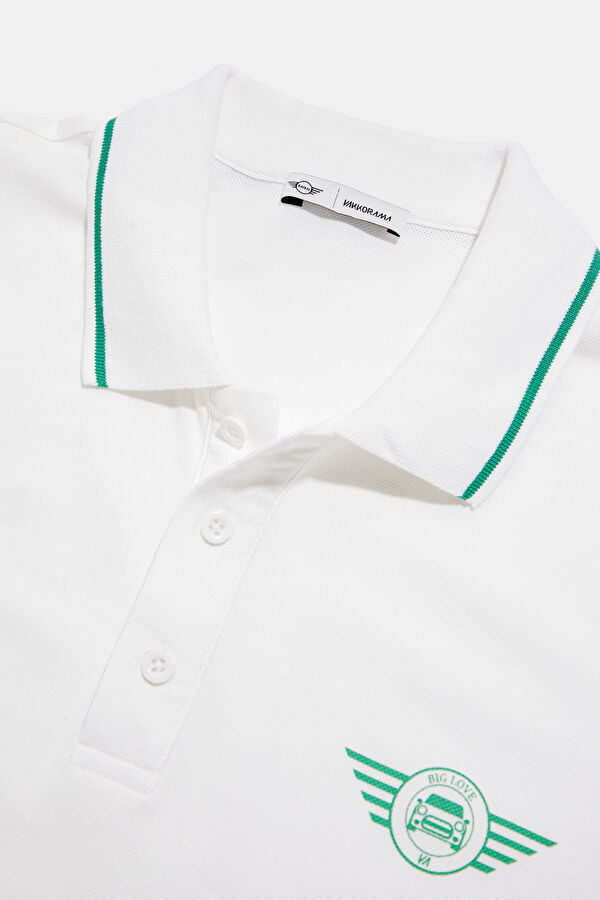 VA x MINI Ecru Printed Polo Neck T-Shirt 3
