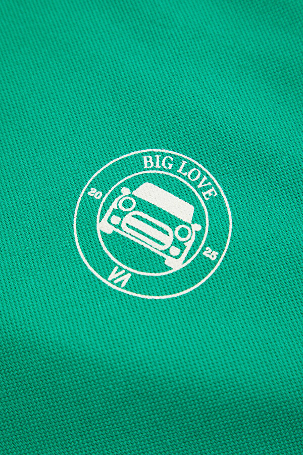 VA x MINI Green Printed Polo Neck T-Shirt 4