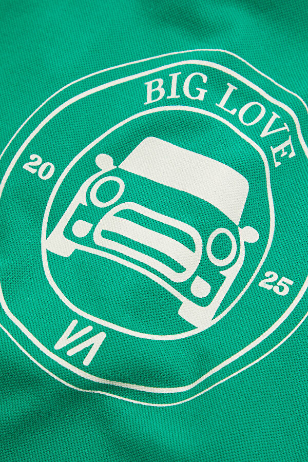 VA x MINI Green Printed Polo Neck T-Shirt 5