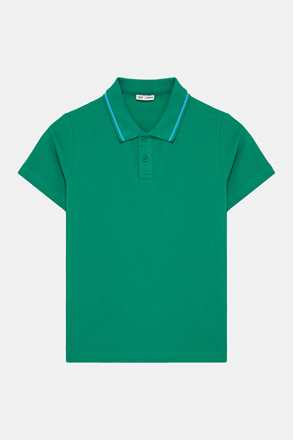 VA x MINI Yeşil Polo Yaka Baskılı T-Shirt