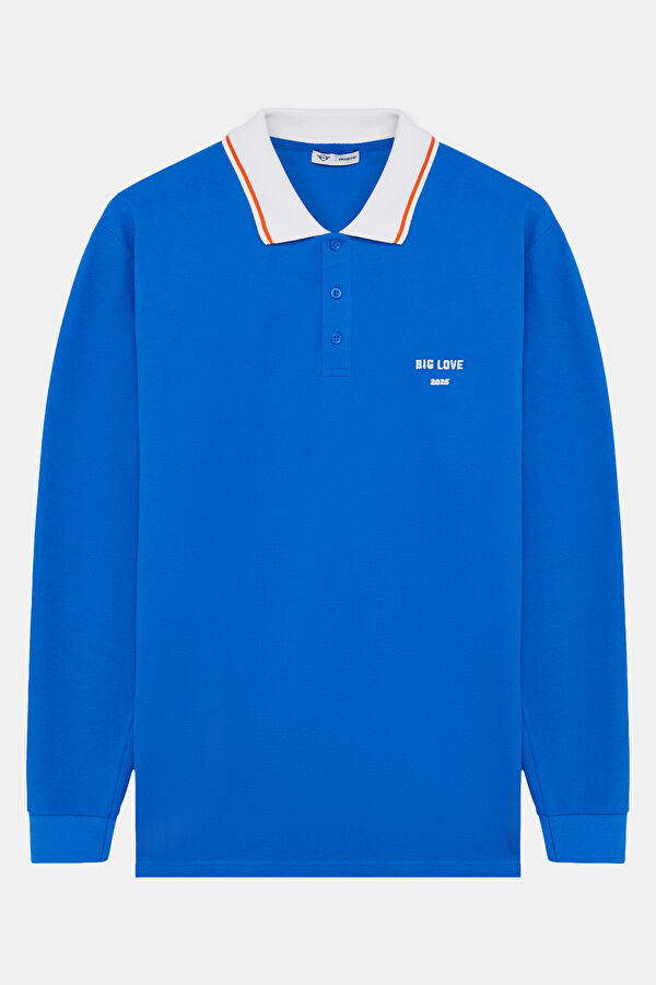VA x MINI Saks Polo Yaka Baskılı Erkek T-Shirt