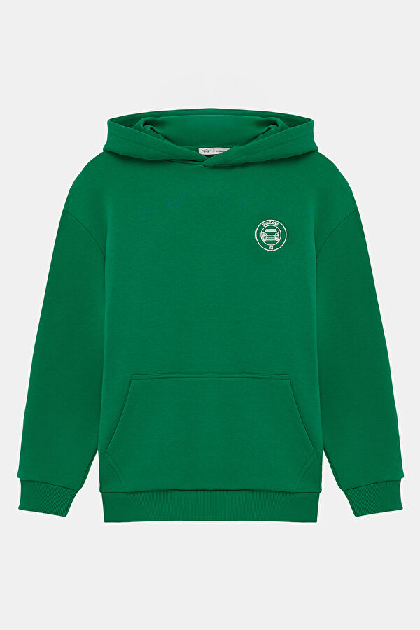 VA x MINI Yeşil Kapuşonlu Erkek Sweatshirt