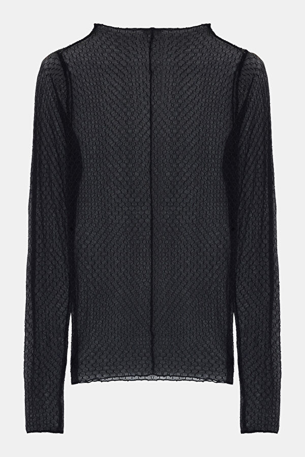Black Long-Sleeve Blouse 2