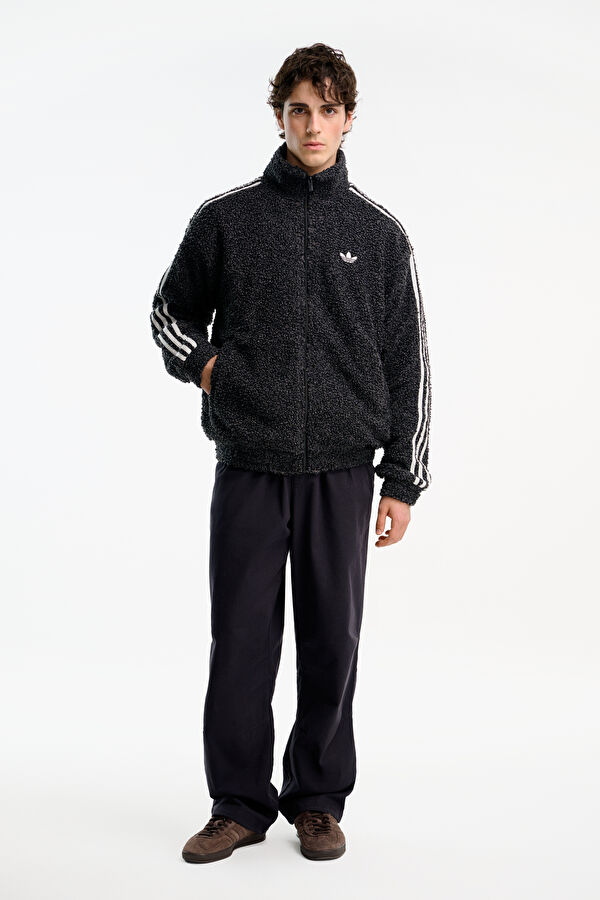 Faux Mohair Classic Track Top Black Men's Jacket 3