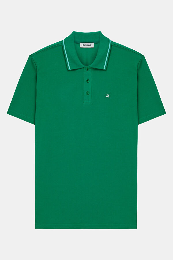 Green Embroidered Polo Shirt